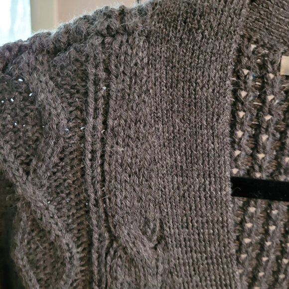 Emerson Fry Cozy Cable Cardigan - Alpaca - Charcoal - Picture 14 of 15